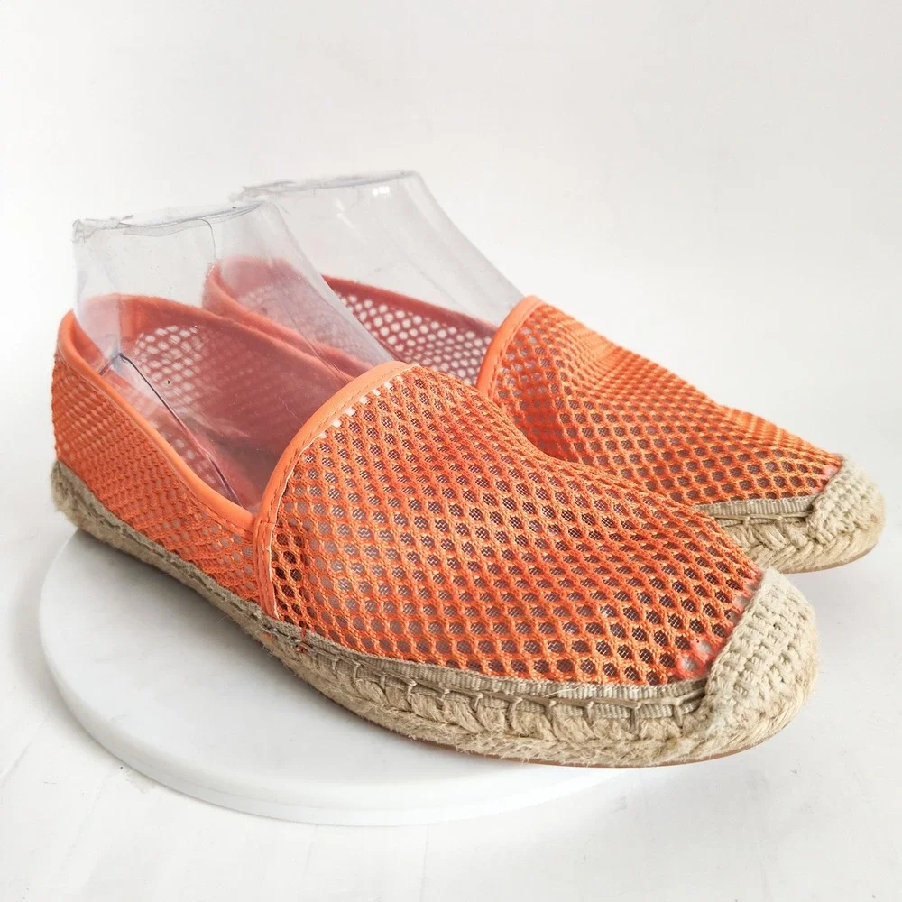 Rebecca‎ Minkoff Flats Size 8 Espadrille Mesh Orange Slip On Summer Beach Boho